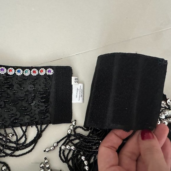 Festival Rave Carnival Bra and Belt Set w Beads, Sequins and Fringe - Size S/M - Picture 8 of 9